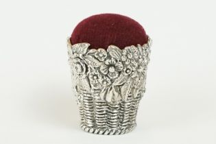 Silver Pincushion in the form of a Bucket