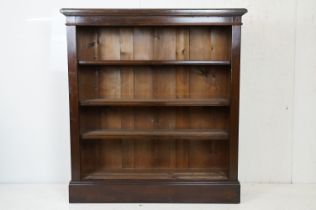 Victorian Mahogany Open Bookcase with three adjustable shelves, 99cm wide x 30cm deep x 109cm high