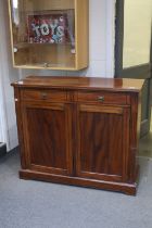 Late 19th / Early 20th century Mahogany Side Cabinet with two drawers over two cupboard doors, 105cm