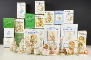 Collection of 26 Beatrix Potter figures to include Beswick and Royal Albert examples, featuring