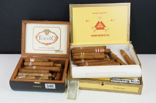 A collection of mixed cigars to include cuban examples contained within three boxes.