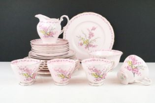Tuscan 'April Beauty' part tea set to include 4 teacups, 6 saucers, 5 tea plates, 4 lunch / side