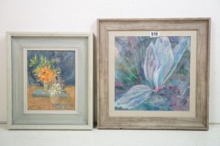 Mary Towsey, 20th century study of a flower in bloom, watercolour, 31 x 31cm, framed and glazed