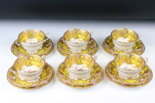 Early 20th Century Royal Worcester tea set with fine gilt detailing and hand painted floral