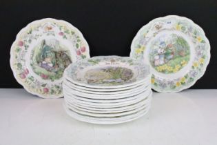 Sixteen Brambly Hedge Royal Doulton plates to include; The Plan, The Outing, The Picnic, The