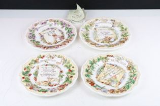 Four Brambly Hedge Royal Doulton plates from the recipe plate collection to include Elderflower