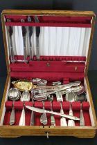 Sheffield silver plate canteen of cutlery, with cast floral decoration to handles, plus additional