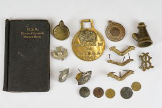 A small group of mixed collectables to include a 1923 B.S.A, motorcycle pocket book together with