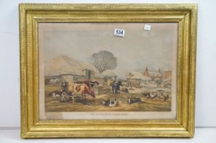 Victorian print titled ' The Christmas Farmyard ' produced for the Illustrated News London and dated