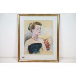 David Louis Ghilchick (British 1892-1974), portrait of a woman, pastel, 37cm x 31cm