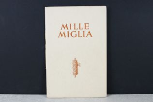 A vintage 1933 Mille Miglia italian car race programme.