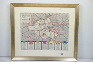 The route of the Coronation printed for London Transport Railways, for Queen Elizabeth II's