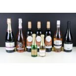 Nine bottles of wine and prosecco to include Maison Fondee sparkling rose (200ml), Maison Fondee