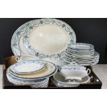 Pountney & Bristol ltd Bath Pattern dinner service to include serving platters, dinner plates,