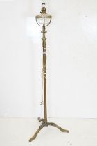 Late 19th / Early 20th century Brass Standard Oil Lamp with glass well, later converted to electric,