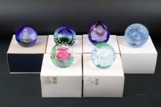 Six limited edition Caithness paperweights to include Rambling Beauty series 2 Helen MacDonald (1/