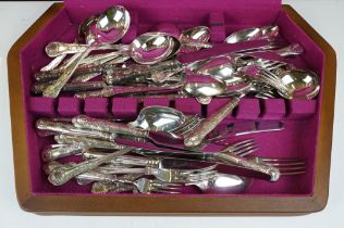 A silver plated kings pattern canteen of cutlery