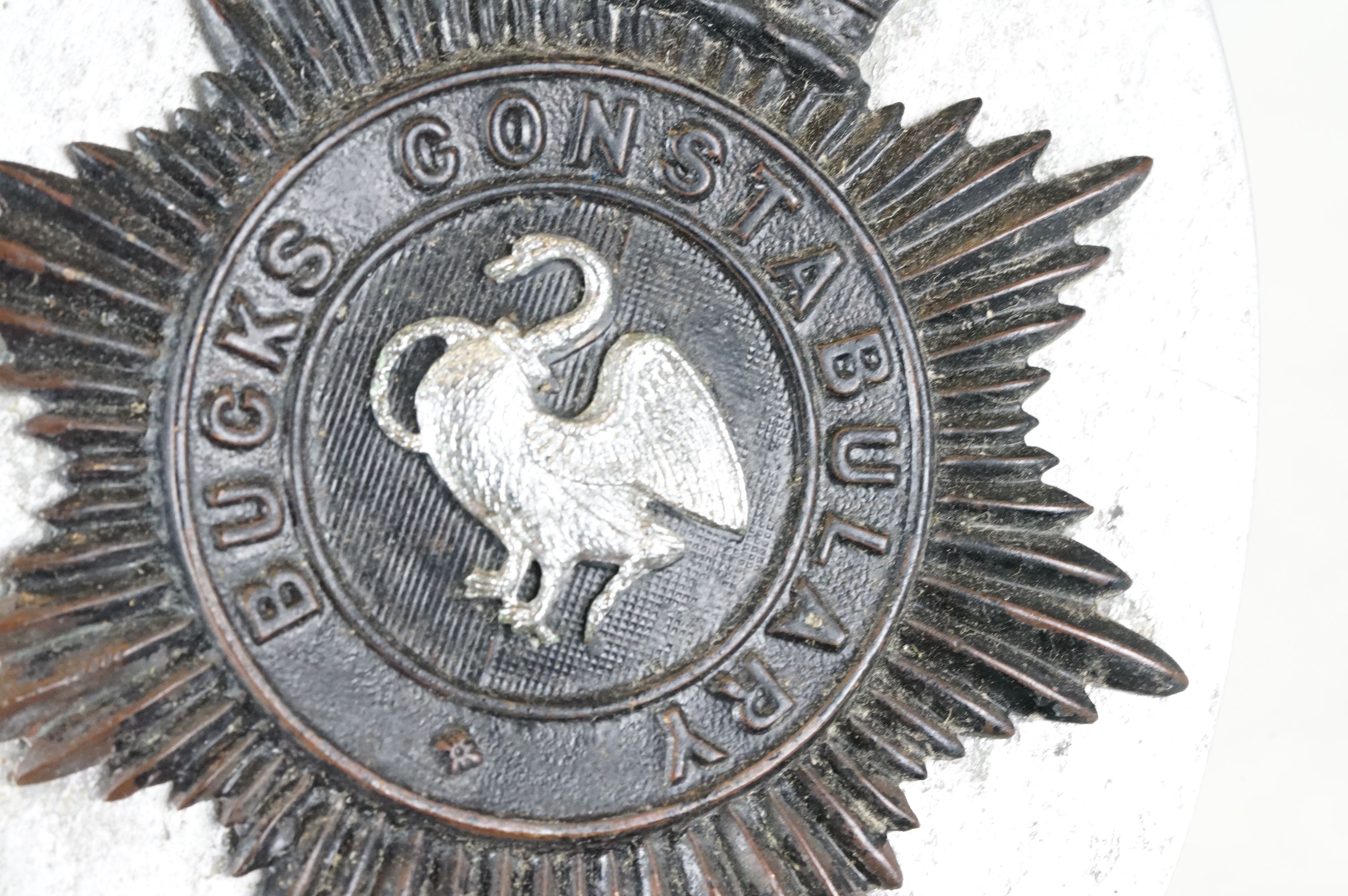 A vintage kings crown East Riding of Yorkshire constabulary helmet badge together with a QC Bucks - Image 6 of 7