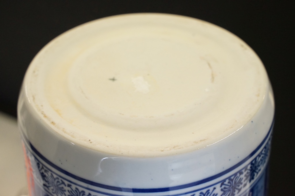 20th Century Chinese blue & white pottery stick stand, of cylindrical form, decorated with - Image 9 of 9