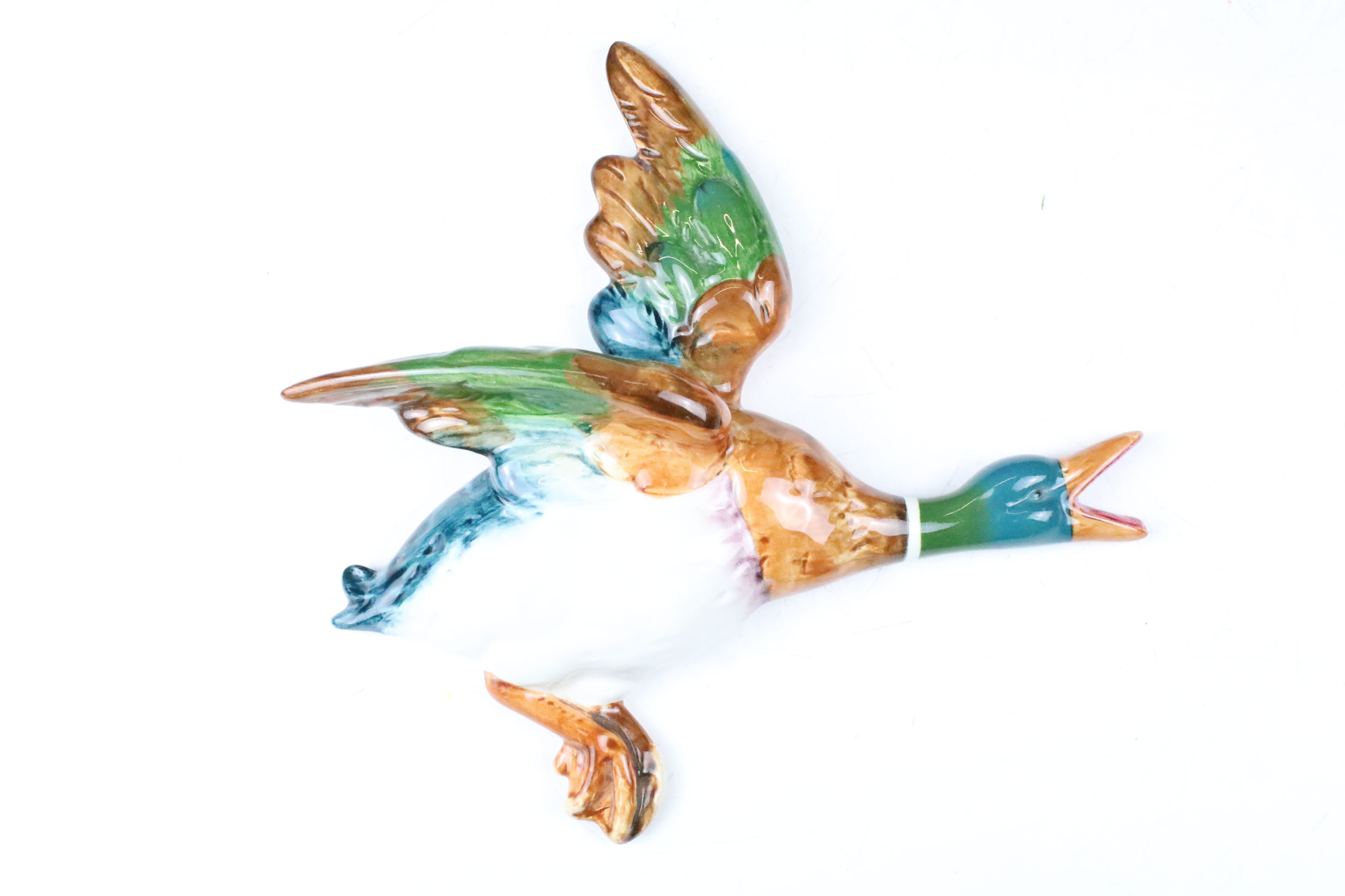 Set of three Beswick flying duck wall plaques all with hand painted details. Impressed marks to - Image 2 of 5