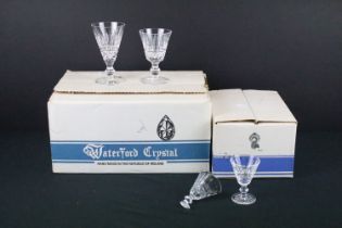 Five boxed Waterford Crystal sets of glasses to include a set of six Tramore wine glasses, set of