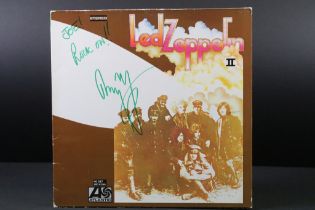 Vinyl & Autograph - Led Zeppelin II. German copy signed and dedicated to front by Jimmy Page “