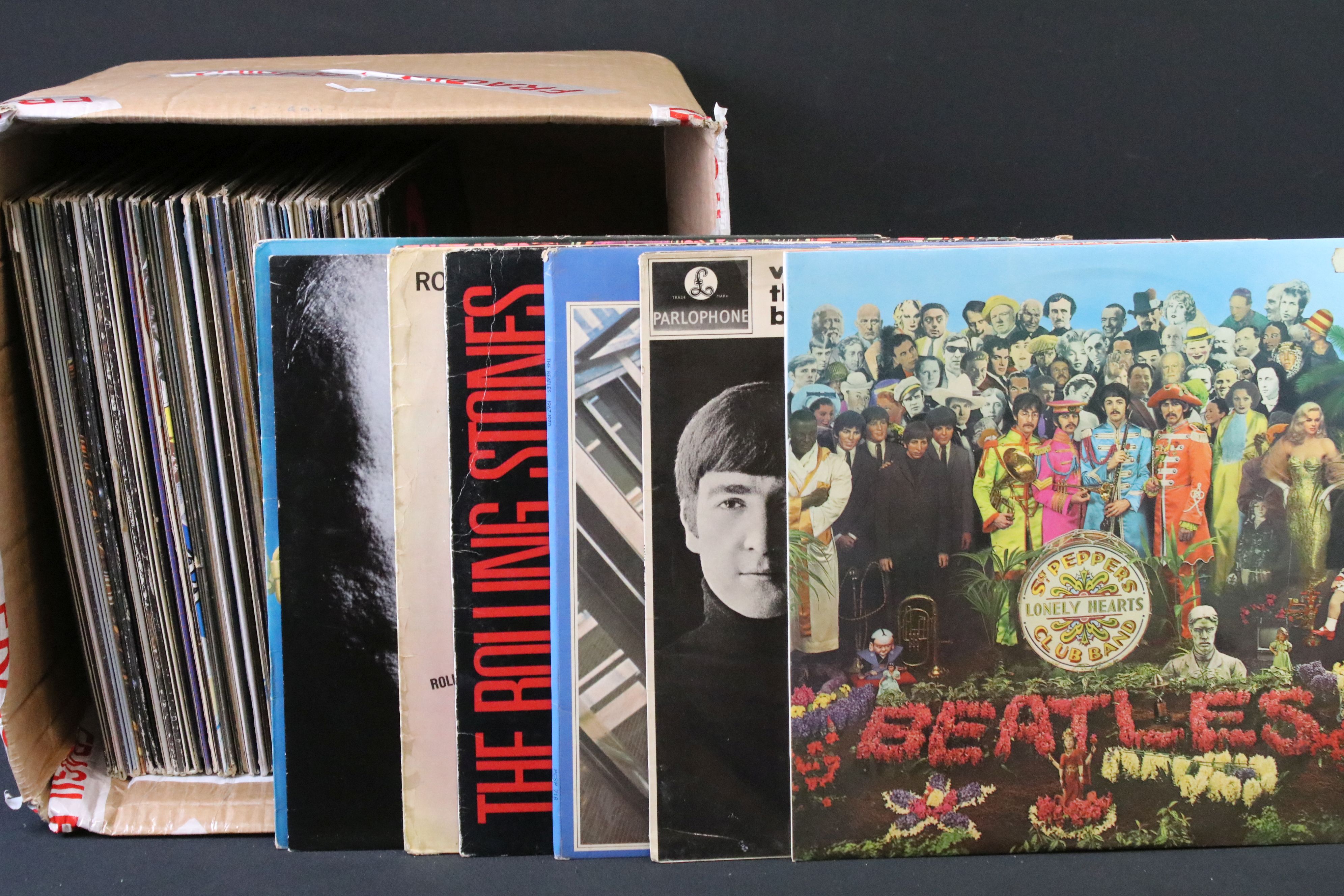 Vinyl - Approx 50 Rock & Pop LPs to include The Beatles, Wings, John Lennon, The Who, The Hollies,