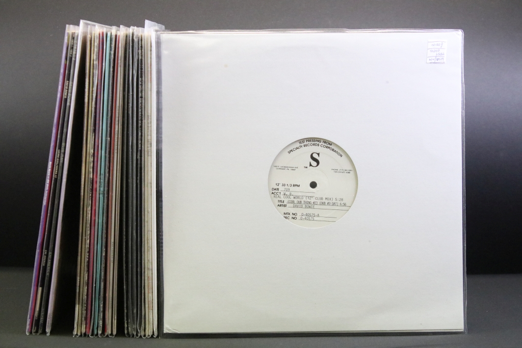 Vinyl - 23 David Bowie US pressing 12” singles and Promo Only albums, including one Test Pressing,