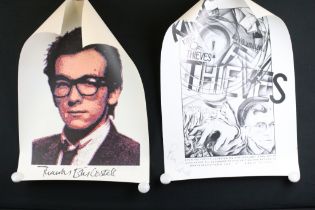 Memorabilia / Autograph - 2 Elvis Costello promo artwork / posters signed by him: Get Happy - 1980