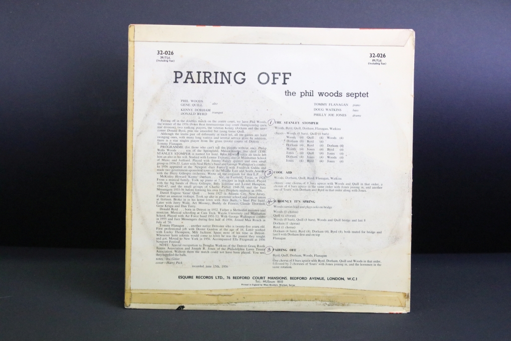 Vinyl - Jazz - Phil Woods Septet – Pairing Off, original UK 1957 1st mono pressing, Esquire - Image 7 of 7