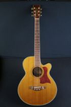 Guitar - Tanglewood TW45DLX electro acoustic guitar, a couple of marks to body, with soft case