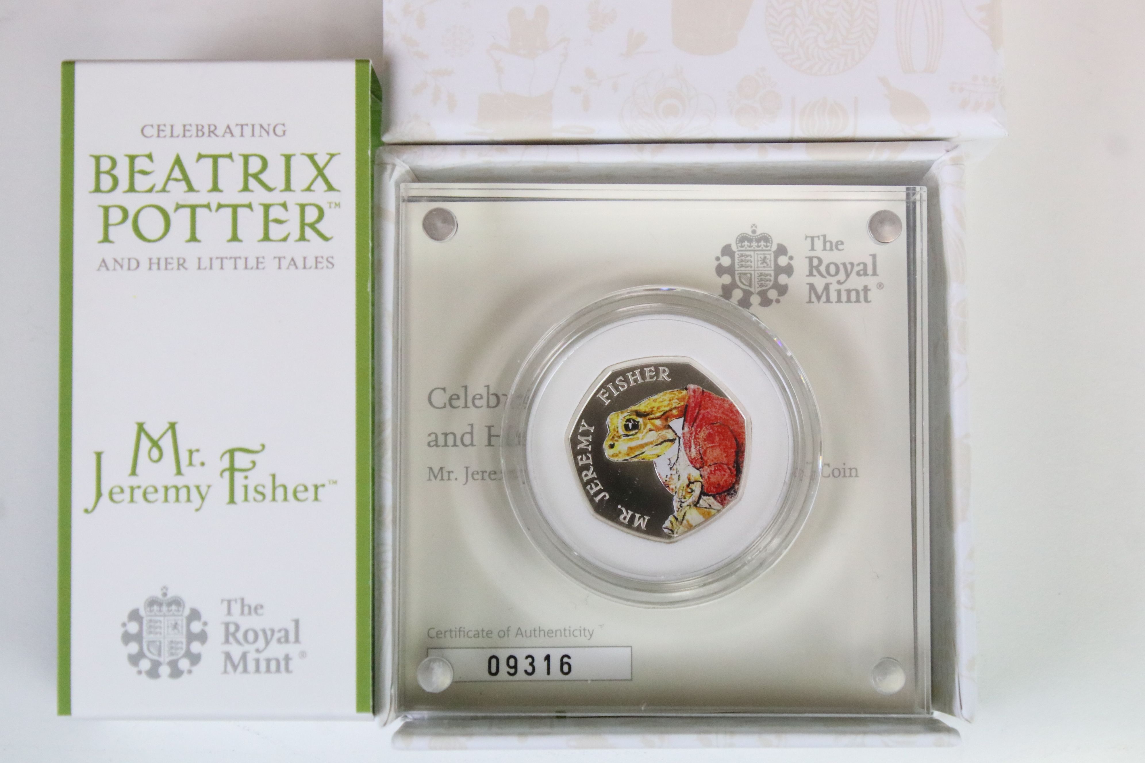 A collection of seven Royal Mint silver proof Beatrix Potter 50p coins to include Peter Rabbit, - Image 6 of 8