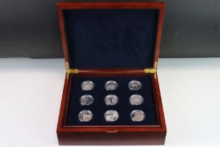 A Royal Mint 2008 WW1 90th Anniversary Silver Proof Coin Set Of 18 coins Encapsulated And Within