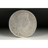 A British King Charles II early milled 1675 silver half crown coin.