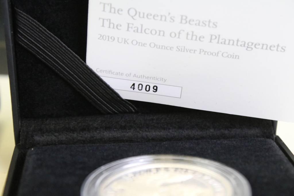 A collection of six United Kingdom Royal Mint 'The Queens Beasts' One Ounce silver proof coins to - Image 4 of 9