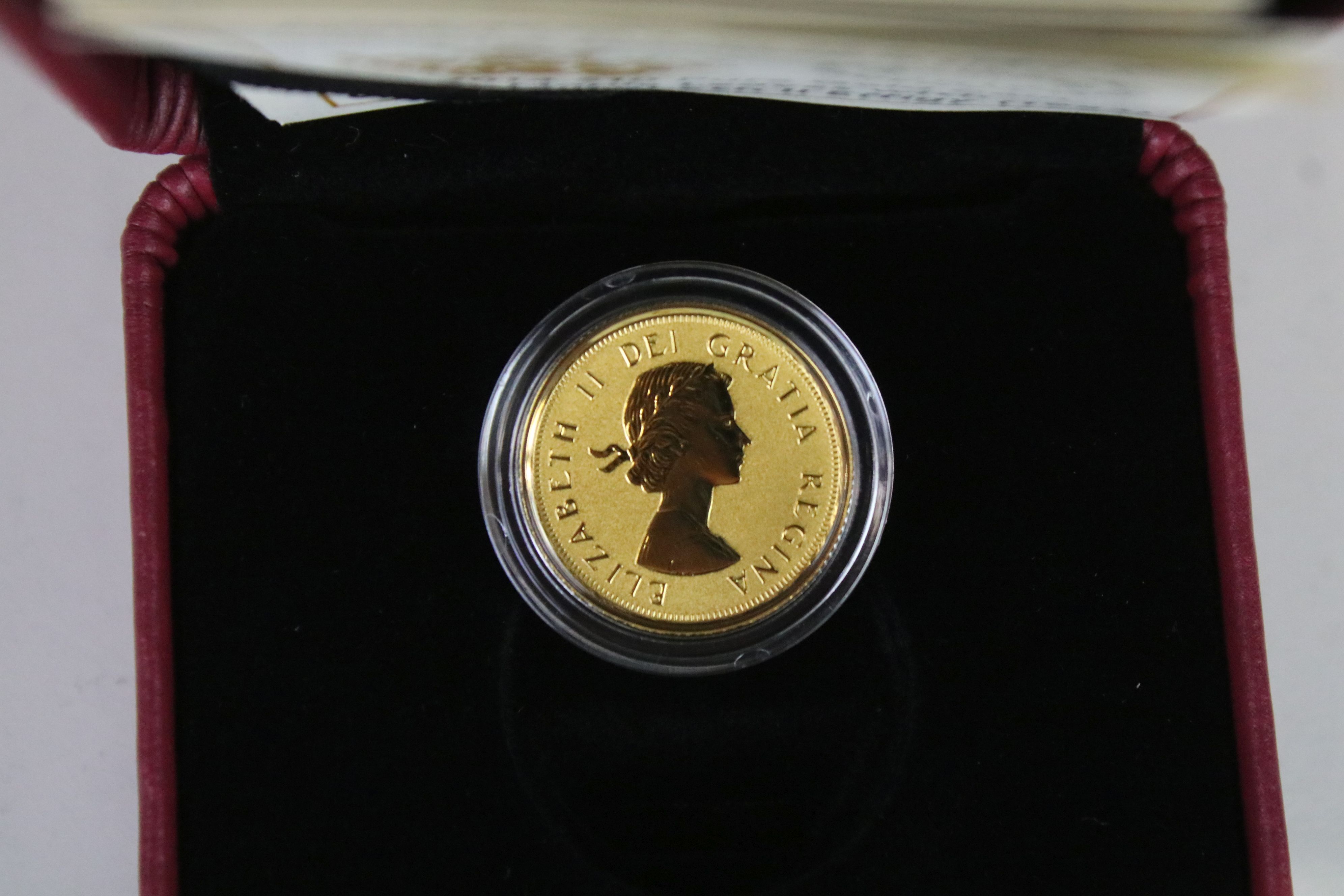 A Canada 24ct gold proof 2014 Gillick Effigy maple leaf coin, encapsulated within fitted display - Image 4 of 5