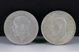 A British King George v 1935 Silver (Rocking Horse) Crown Coin Together With A King George IV 1937