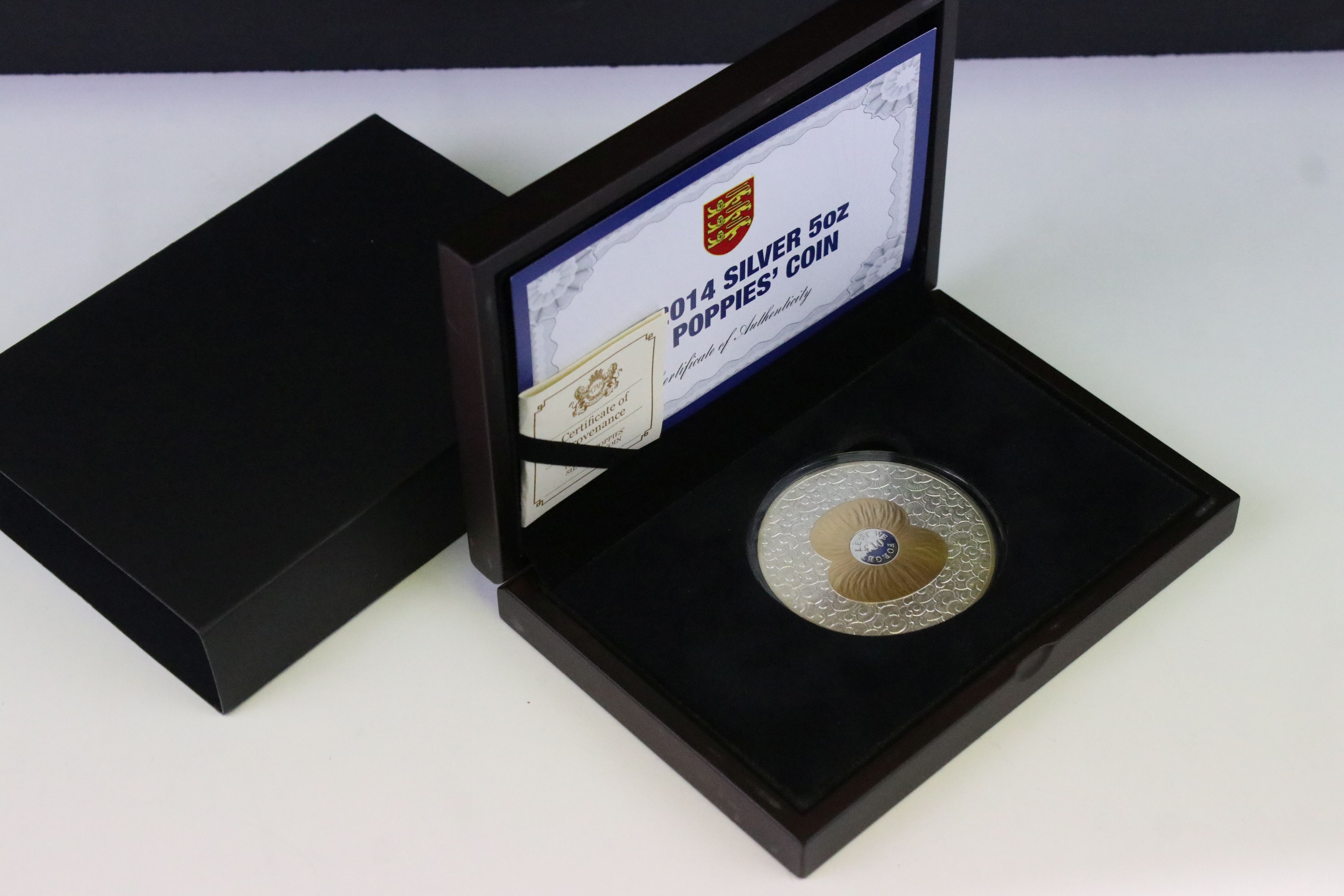 A Queen Elizabeth II 2014 The 100 Poppies silver 5oz coin, encapsulated within fitted display case - Image 2 of 5