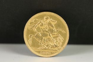 A British Queen Victoria 1898 gold full sovereign coin.