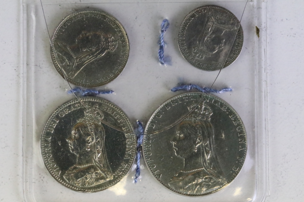 A British Queen Victoria 1890 silver four coin Maundy Set. - Image 2 of 6