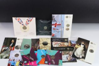 A collection of British Royal Mint collectors coin packs, all sealed and uncirculated to include