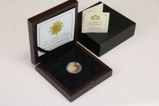 A Queen Elizabeth II 2014 Jersey gold proof £1 coin, encapsulated within fitted display case and