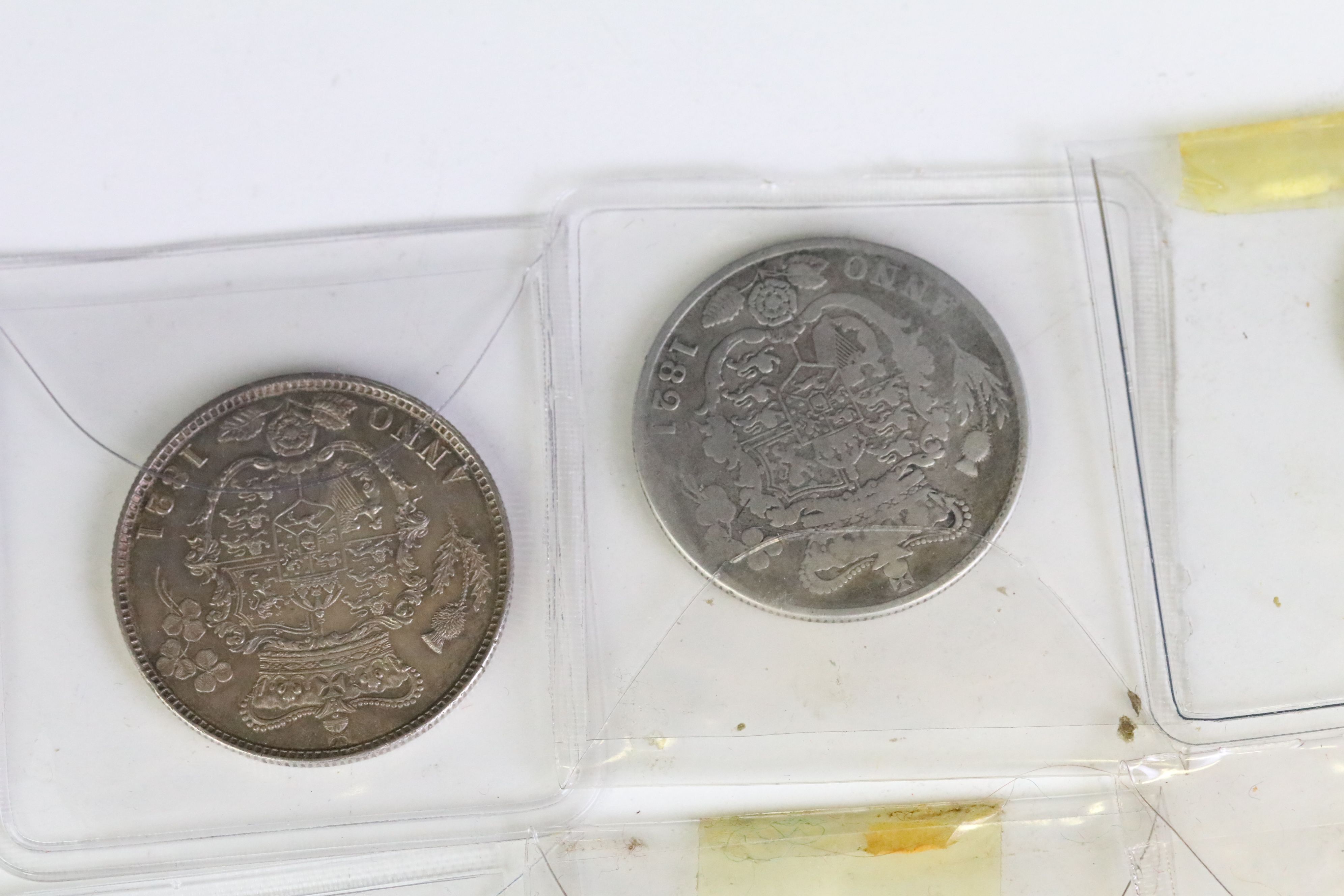 A collection of British King George IIII early milled silver and copper coins to include half crowns - Image 7 of 14