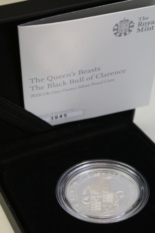 A collection of six United Kingdom Royal Mint 'The Queens Beasts' One Ounce silver proof coins to - Image 5 of 9