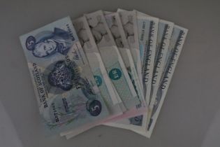 A collection of eleven British £5 banknotes to include Scottish example, various Chief Cashiers,