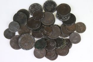 A Collection Of Mainly King George III Copper Coins T Include Cartwheel Pennies, Cartwheel