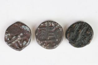 A Group Of Three Ancient Bronze Coin.