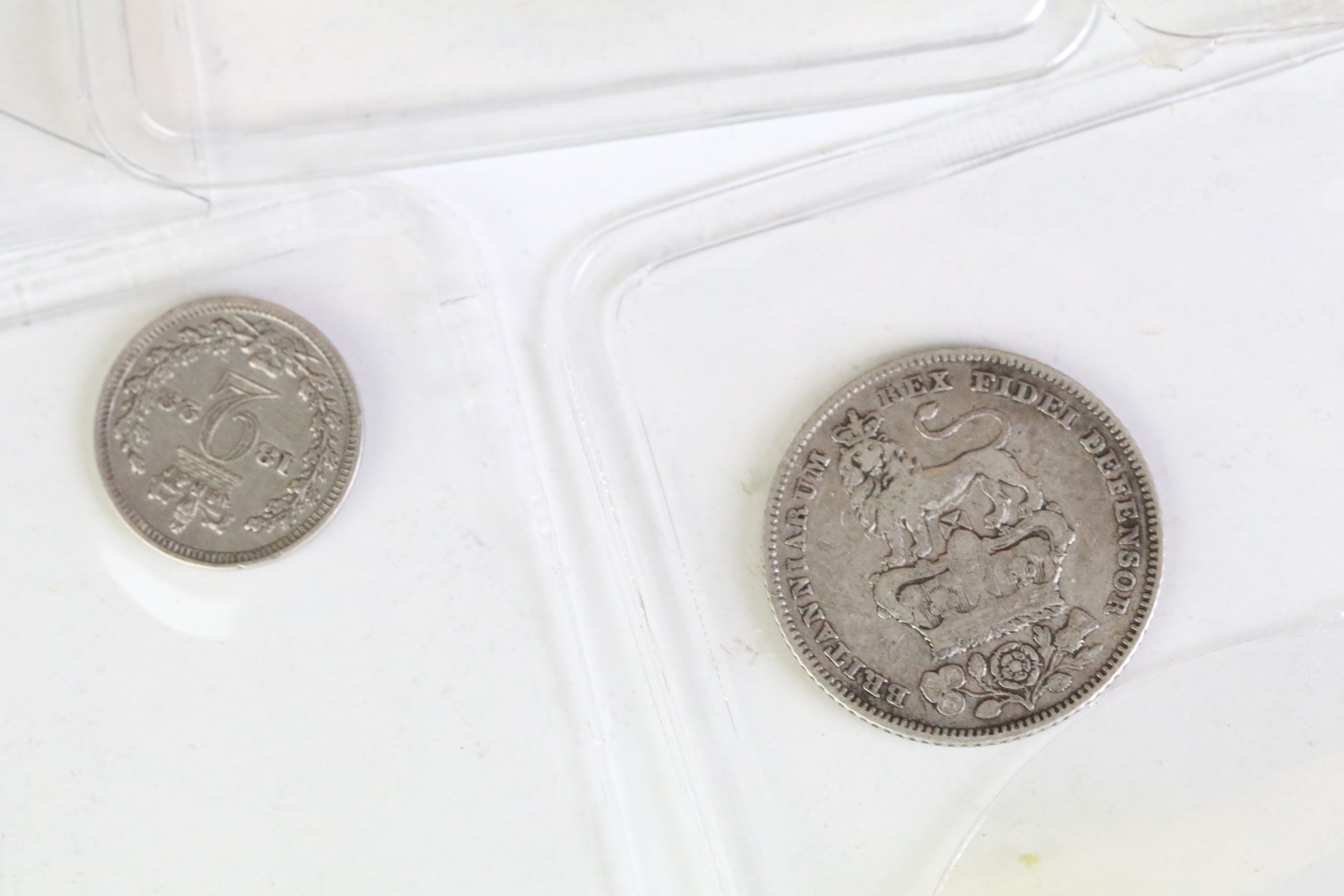 A collection of British King George IIII early milled silver and copper coins to include half crowns - Image 13 of 14