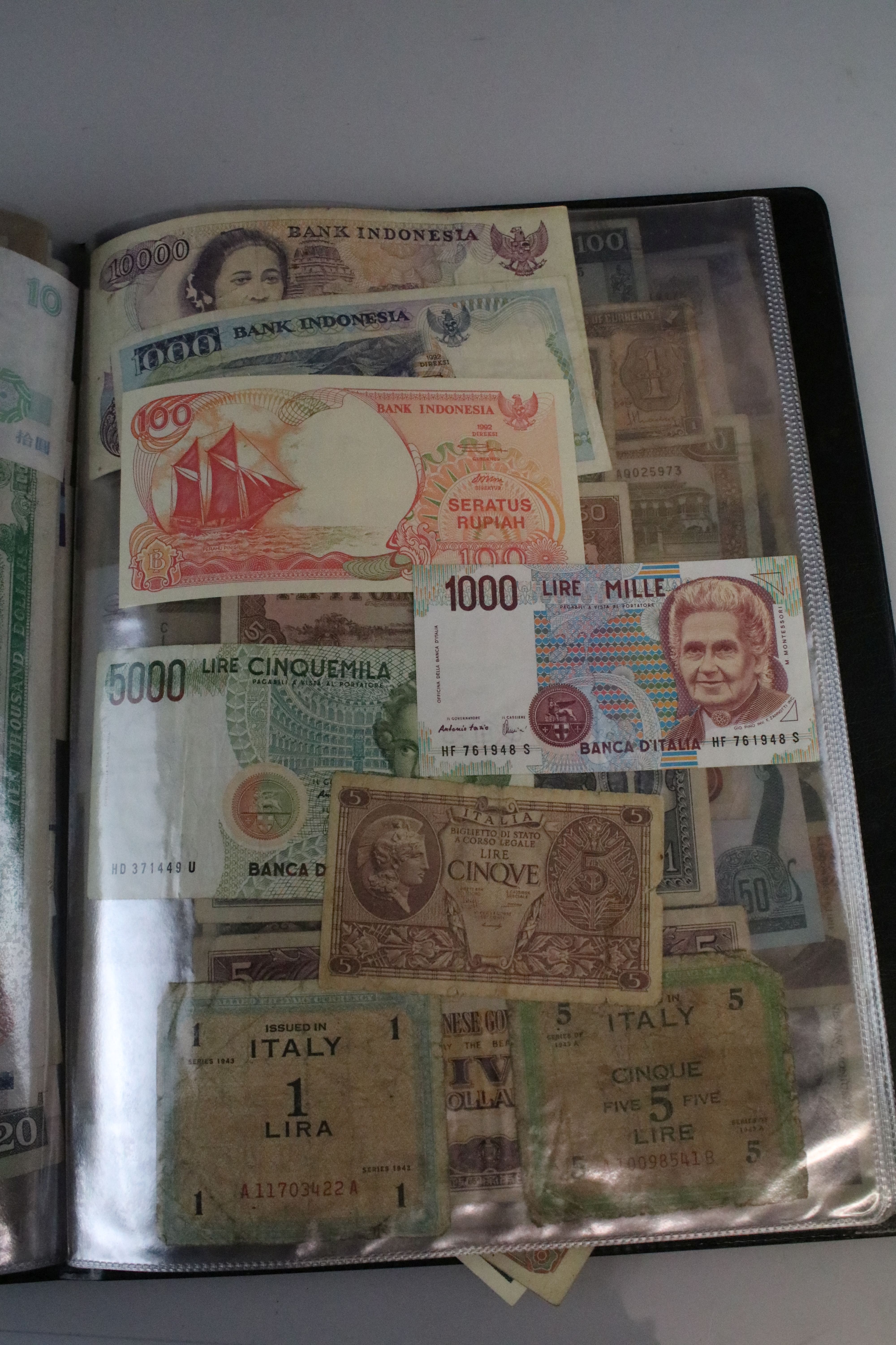 A large collection of World banknotes contained within an album to include France, Germany, Belgium, - Image 4 of 5