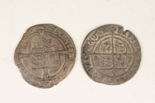 Two British King Henry VIII hammered silver coins.